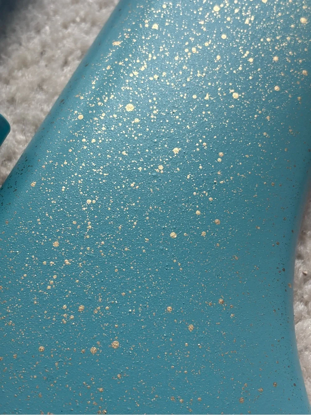 Floral Butterfly teal with metallic gold splash Toilet Seat